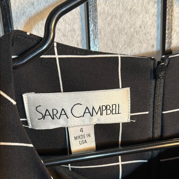 Sara Campbell Black and White 3/4 Sleeve Sheath Dress, SZ 4 - Picture 2 of 13
